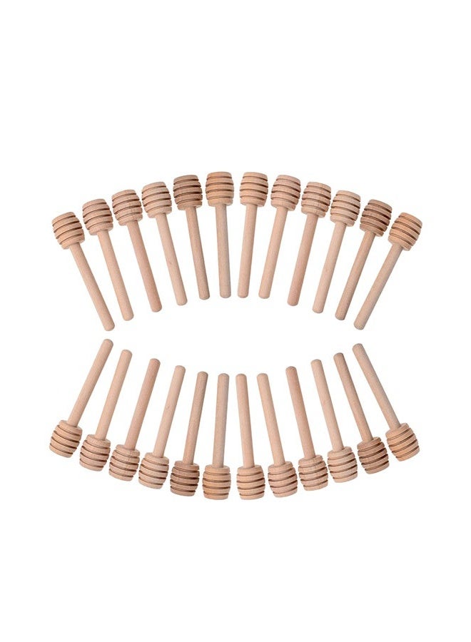 24 small wooden honey dippers, beige. - Image 2