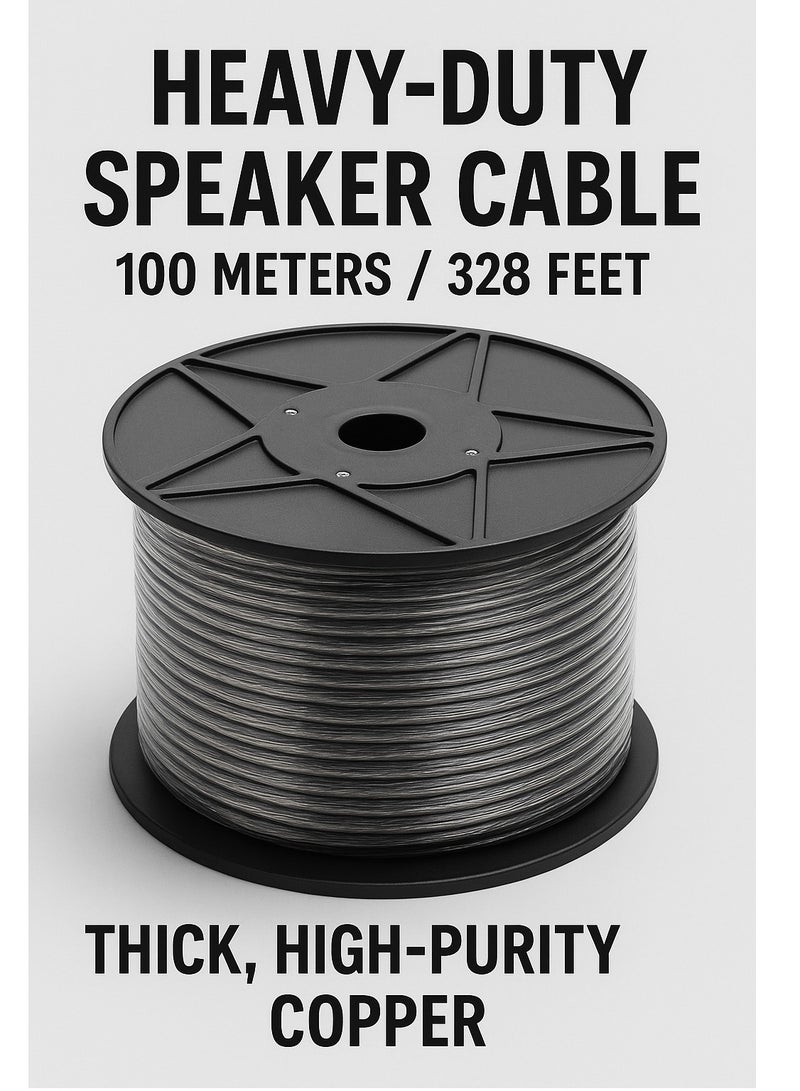 Mike Music 100M Heavy-Duty Speaker Cable – Thick High-Purity Copper Wire for Superior Sound  - Image 3
