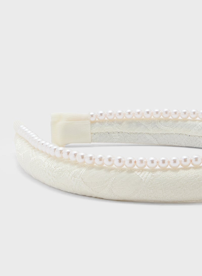 ELLA Pearl Floral Headaband  - Image 2