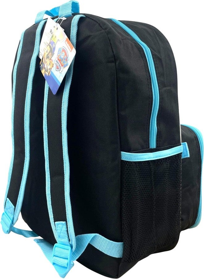 Ruz Paw Patrol Boy's 16 Inch Backpack With Removable Matching Lunch Box Set (Black-Blue) - Image 3