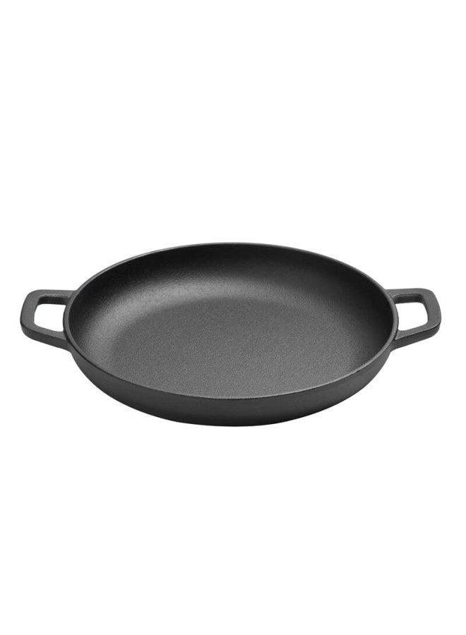Telssida Thick Non-stick Flat-bottom Griddle For Pancakes, Steak, Eggs, Cast Iron Skillet With Double Handles For Oil Aculatio - Image 3