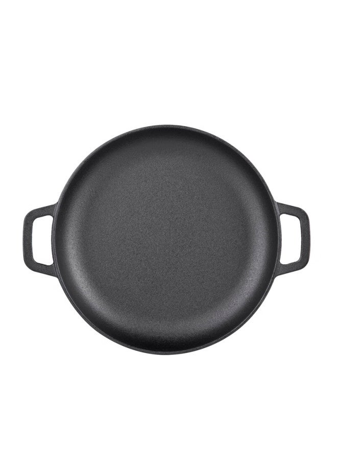 Telssida Thick Non-stick Flat-bottom Griddle For Pancakes, Steak, Eggs, Cast Iron Skillet With Double Handles For Oil Aculatio - Image 2