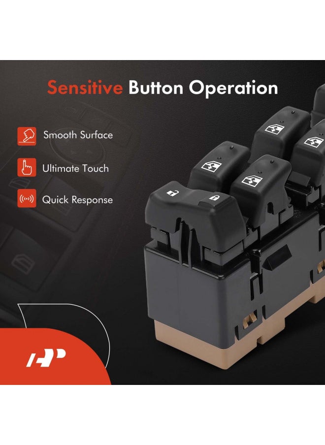 A-Premium A-Premium Driver Side Power Master Window Switch with Mirror Control - Compatible with Chevy, GMC, Cadillac, Hummer - Avalanche Silverado Suburban Tahoe Sierra Yukon Escalade H2 - Replace# 15883319  - Image 4