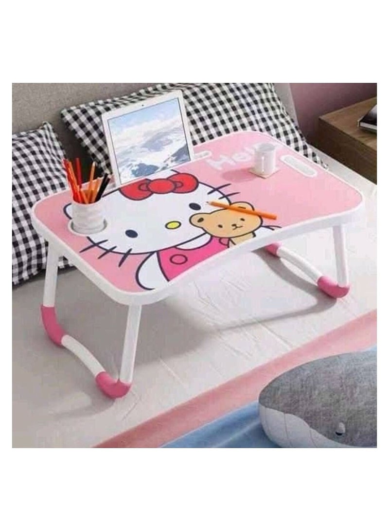 Kids Laptop Notebook Matboard Bedskirt Folding Table Cup Holder Bed Multicolour - Image 1