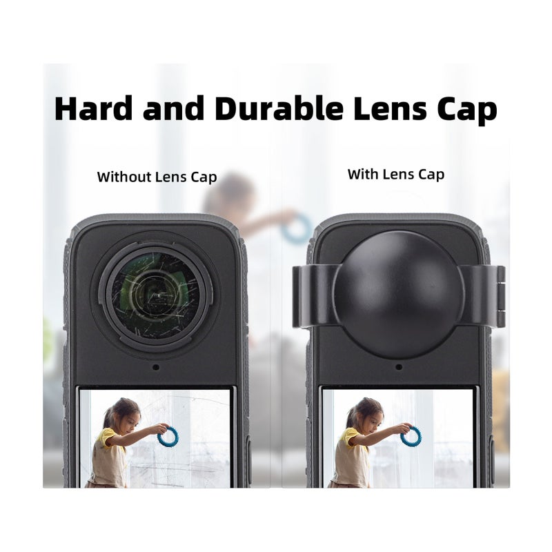 Panoramic Camera Lens Protector: Black, Scratch & Drop Proof, Buckle Design, Tailored Fit - Easy Disassembly, Portable Storage for Insta360 X4 Fisheye Lens - Image 2
