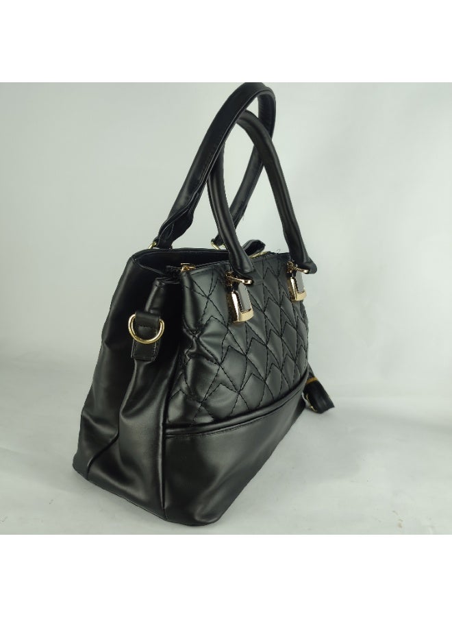 شنطة حريمى جلد اسود اللون - Image 4