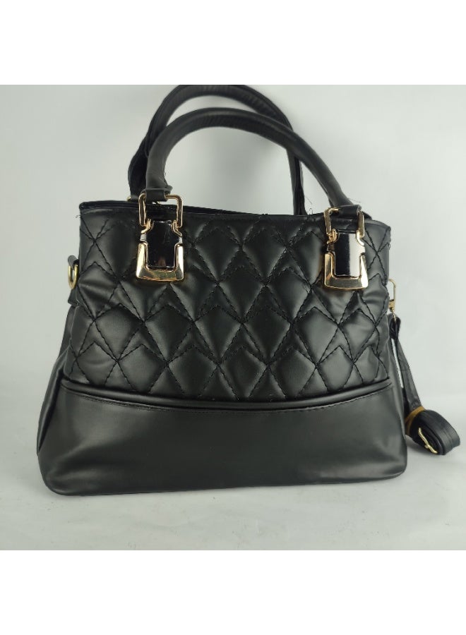 شنطة حريمى جلد اسود اللون - Image 2