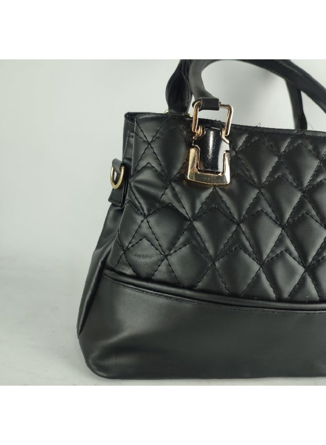 شنطة حريمى جلد اسود اللون - Image 3