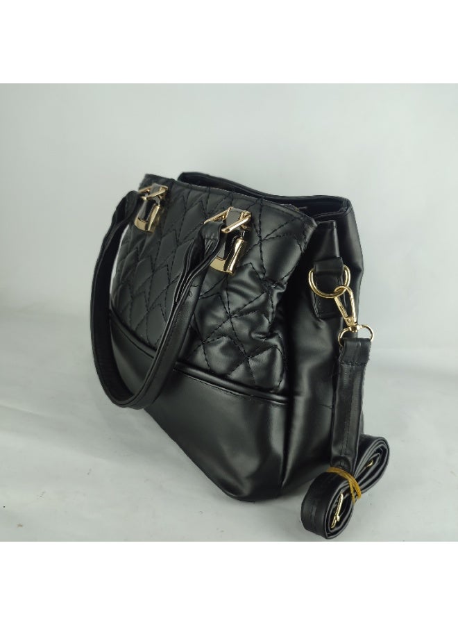 شنطة حريمى جلد اسود اللون - Image 5