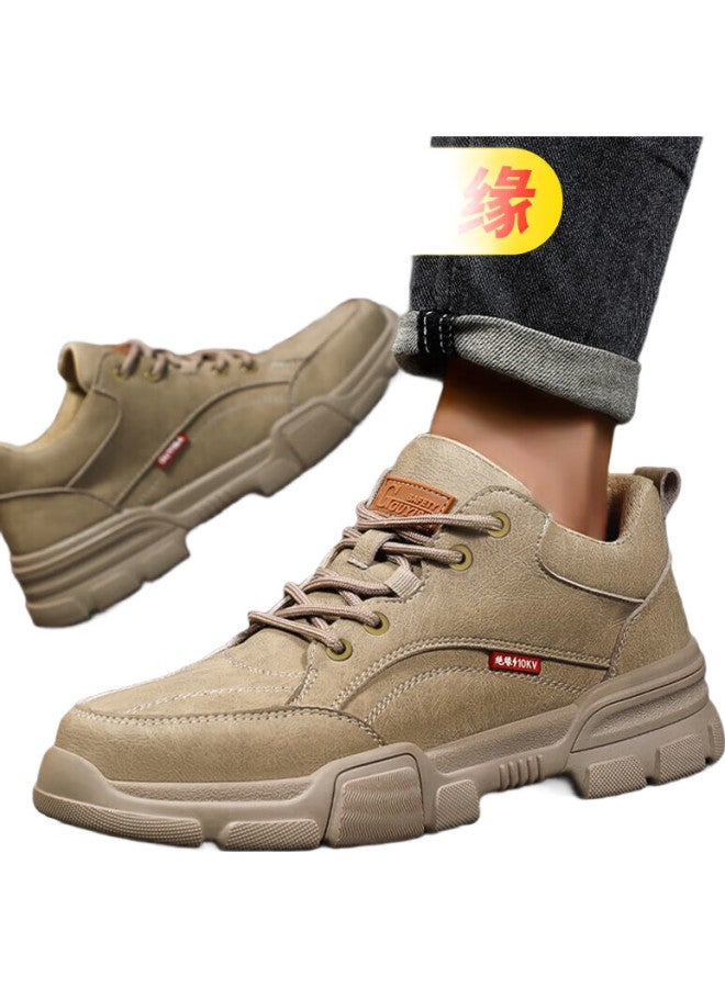 JUNBU Safety Shoes For Men, Insulated Electrician Plastic Toe Cap, Anti-Smashing, Anti-Puncture, Lightweight, Functional Work Shoes 1115Kv Size 42 - Image 1