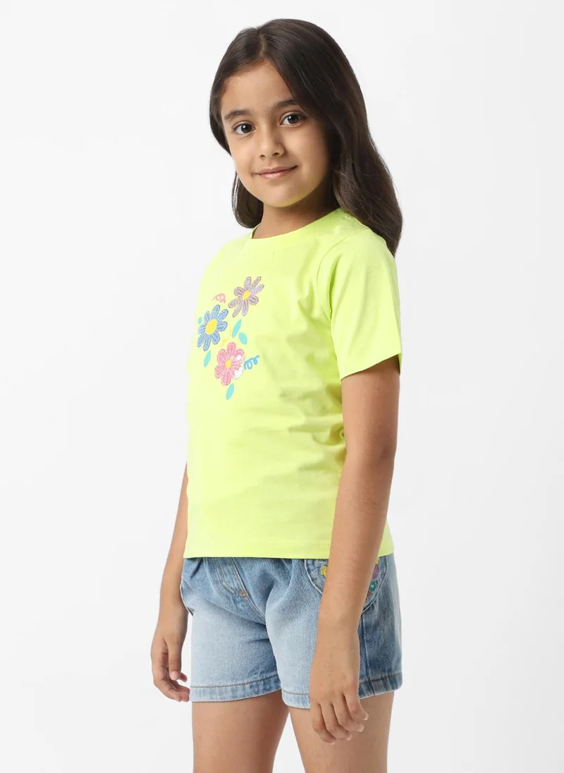 Nautinati Girls’ Sequinned T-shirt | Cotton Floral T-shirt | 4-8 Years