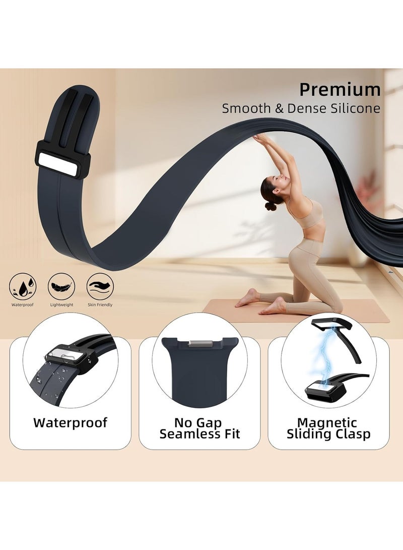 O Ozone Sport Band For Samsung Galaxy Watch 8 40mm/44mm/Classic 46mm , Soft Silicone Strap with Magnetic Buckle for Men Women- Dark Grey - Image 5