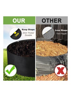 Generic 2 Pack 15 Gallon Plant Grow Bags Heavy Duty Thickened Breathable Fabric Pots Round Raised Garden Bed for Growing Herb Flower Vegetable Potato Plants 24In D × 8In H  - Image 5