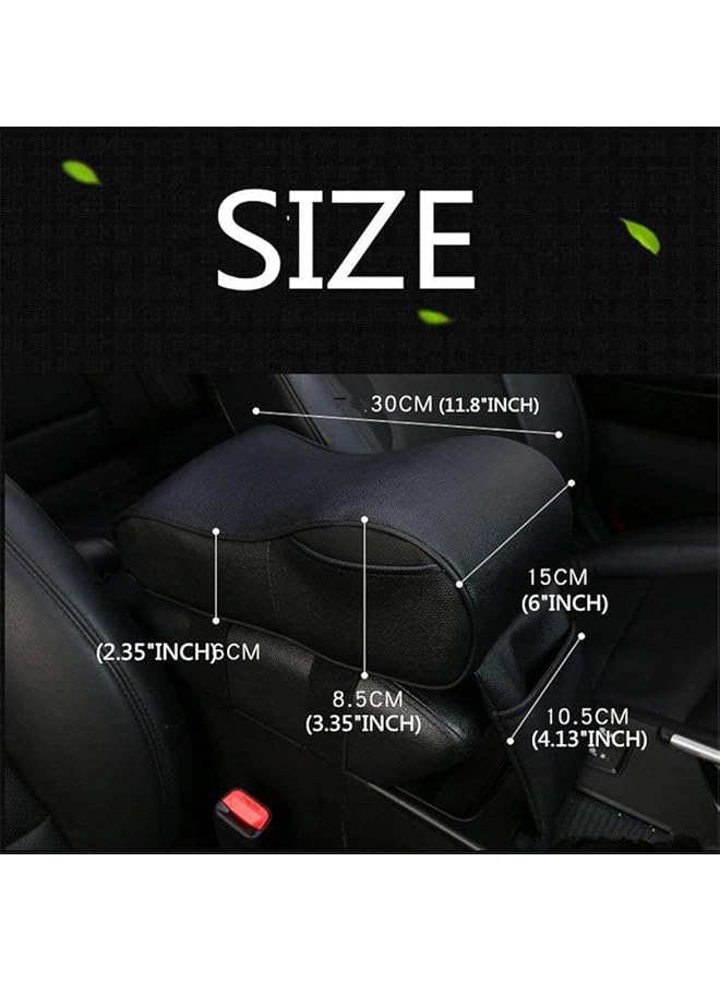 الكبريت مسند ذراع وحدة التحكم المركزية للسيارة، وسادة سميكة، مسند ذراع مقعد السيارة من إسفنج الذاكرة، وسادة مسند ذراع ممتدة، وسادة دعم للسيارة والمنزل والمكتب، غطاء مسند ذراع الكرسي للمرفق والساعد (أسود) - Image 4