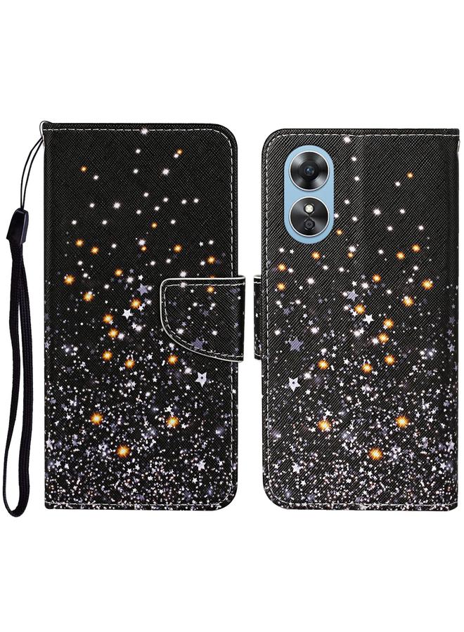 اس-توب جراب هاتف جلدي بنمط رسم ملون لهاتف OPPO A17 - Image 1