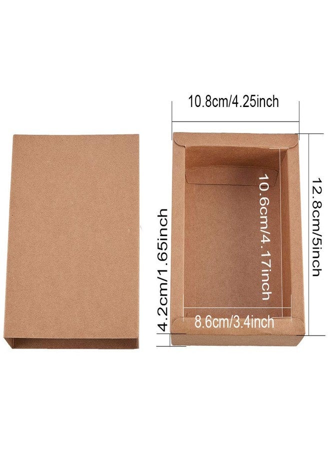 BENECREAT 20 Pack Kraft Paper Drawer Box Festival Gift Wrapping Boxes Soap Jewelry Candy Weeding Party Favors Gift Packaging Boxes - Brown (5x4.25x1.65 - Image 2