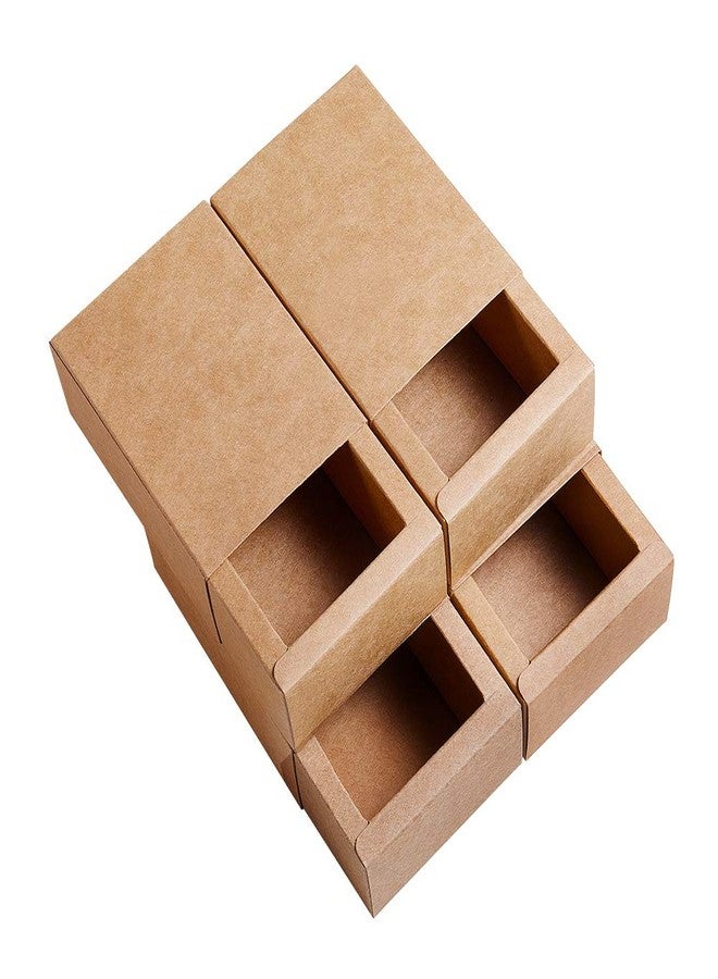 BENECREAT 20 Pack Kraft Paper Drawer Box Festival Gift Wrapping Boxes Soap Jewelry Candy Weeding Party Favors Gift Packaging Boxes - Brown (5x4.25x1.65 - Image 1