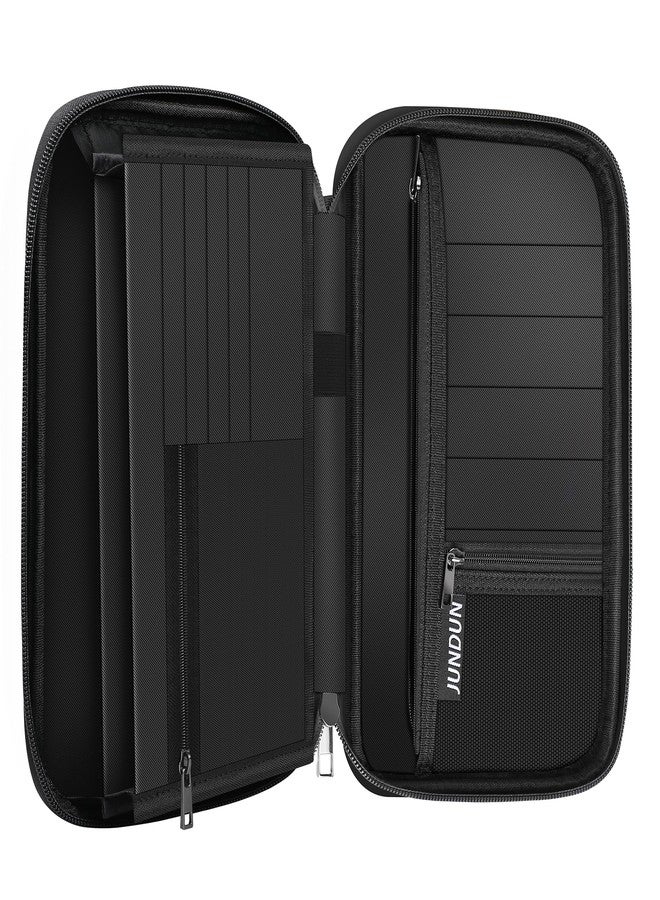 JUNDUN Family Passport Holder,Upgraded Material Fireproof Travel Passport Wallet with 2 Pockets,Travel Document Organizer Case for Passport,Card and Money - Image 1