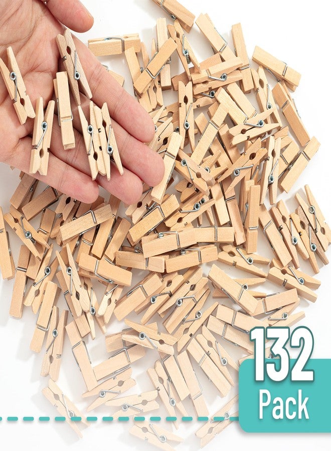 Mr. Pen- Wooden Clothes Pins, Natural Wood, 132 pcs, 1.4 Inch, Mini Clothes Pins for Hanging Pictures, Small Clothes Pins Wood, Clothing Pins, Mini Clothespins for Photos, Small Clothes Pin - Image 2
