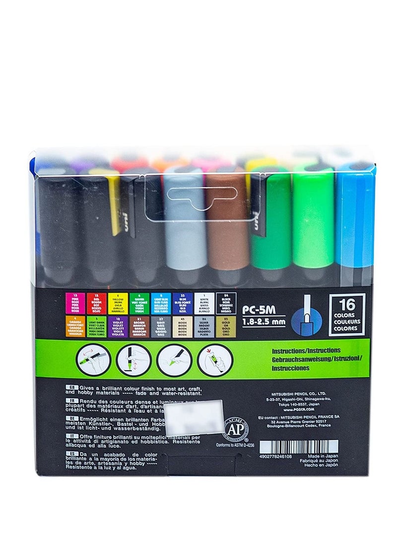 Uniball 16-Piece POSCA Medium Tip Paint Marker Multicolour  - Image 2