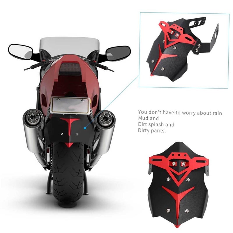 Red Aluminum Alloy Rear Fender Motorcycle Splash Guard Off Road Dirt Bike - Image 4