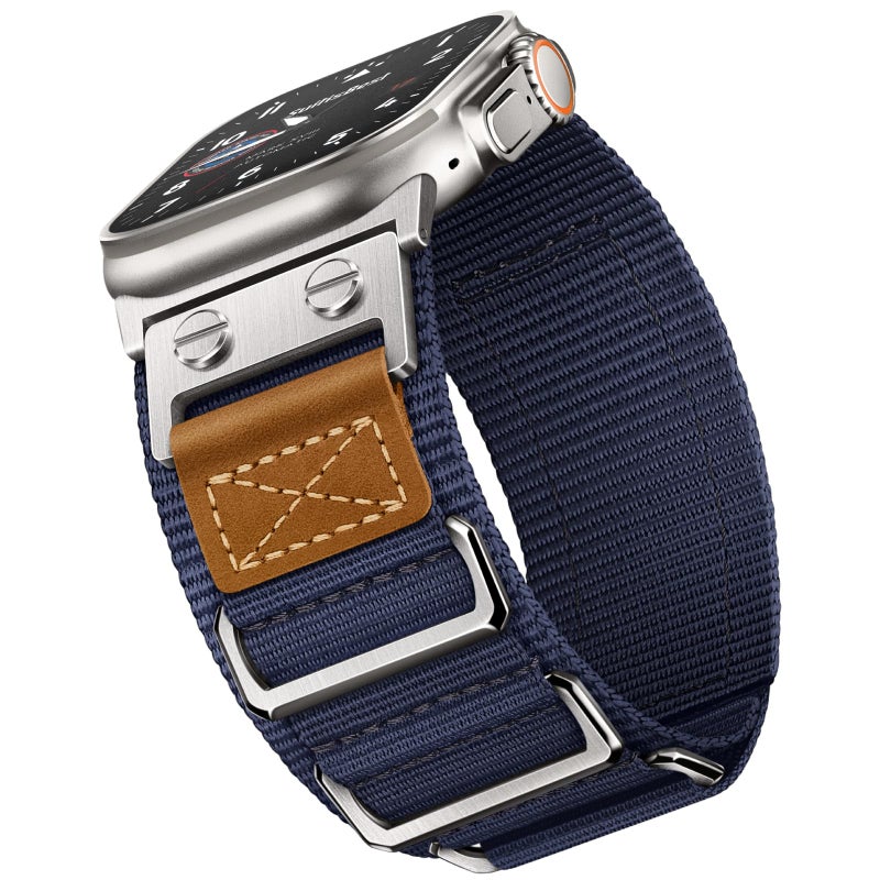 Suitisbest أساور Suitisbest المتينة متوافقة مع ساعة آبل ألترا بحجم 49mm 46mm 45mm 44mm 42mm، حزام معدني رياضي من النايلون العسكري بثلاث حلقات متين لسلسلة iWatch 11 10 9 8 7 6 5 4 3، SE 3 2 1، ألترا 3 2 1 - Image 1
