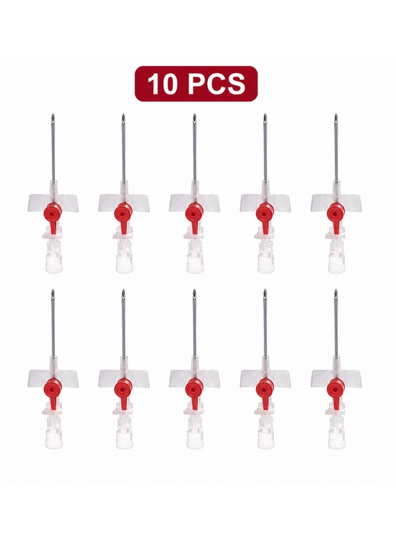 IV Cannula 14G 10 PCS – Sterile Disposable Intravenous Cannula with Injection Port | Medical Grade IV Catheter