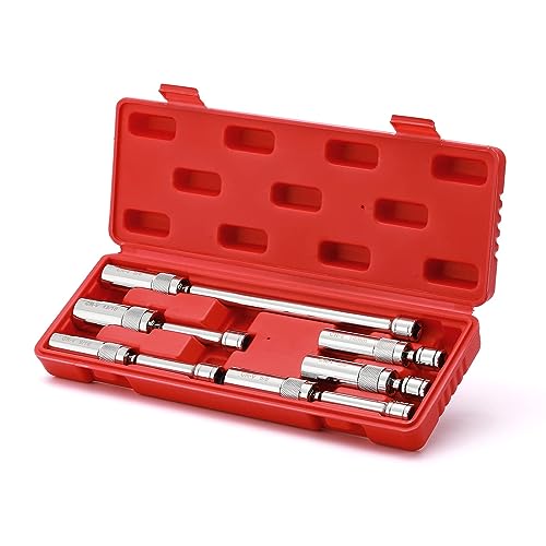 EMENTOL 6PCS 3/8" Drive Magnetic Swivel Spark Plug Socket Set, 12 Point, CR-V, Extension Sockets, Includes 9/16-inch, 5/8-inch, 13/16-inch, 14mm Sockets - Image 1