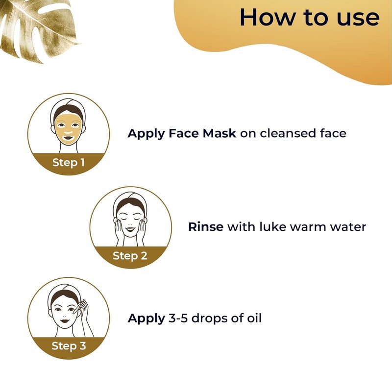 PILGRIM Pilgrim 24K Gold Facial Kit Dewy Glass Skin Finish Facial kit for Radiant Look 24K Gold Face Mask Pack 50gm 24K Gold Beauty Oil 20ml Korean Skin Care For Women Men FREE JUTE BAG - Image 5