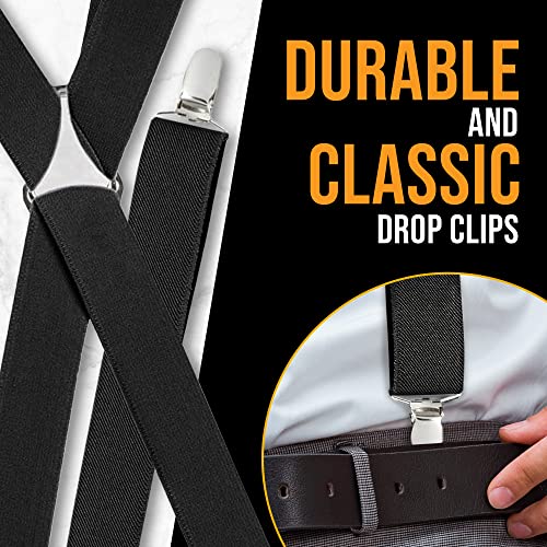 HOLD'EM Suspenders for Women Elastic X-back Adjustable Straight Clip on -Black (Tall, 54 Long) - Image 4