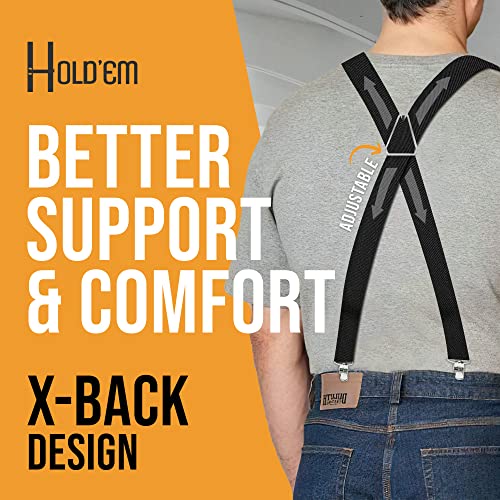 HOLD'EM Suspenders for Women Elastic X-back Adjustable Straight Clip on -Black (Tall, 54 Long) - Image 5
