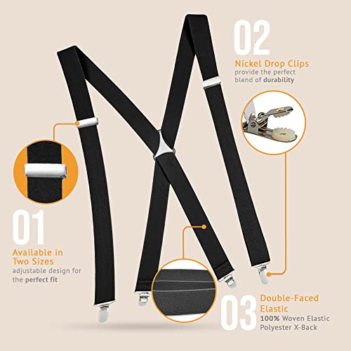HOLD'EM Suspenders for Women Elastic X-back Adjustable Straight Clip on -Black (Tall, 54 Long) - Image 3