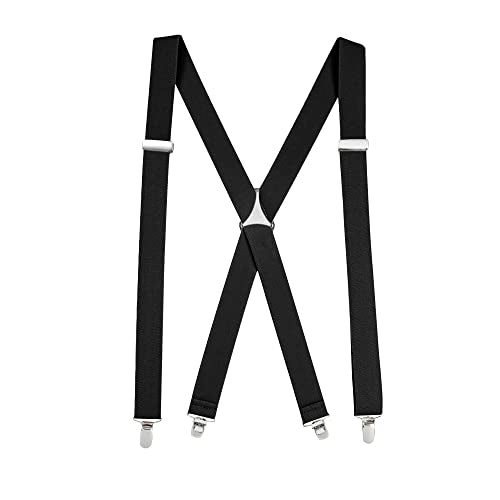 HOLD'EM Suspenders for Women Elastic X-back Adjustable Straight Clip on -Black (Tall, 54 Long) - Image 1