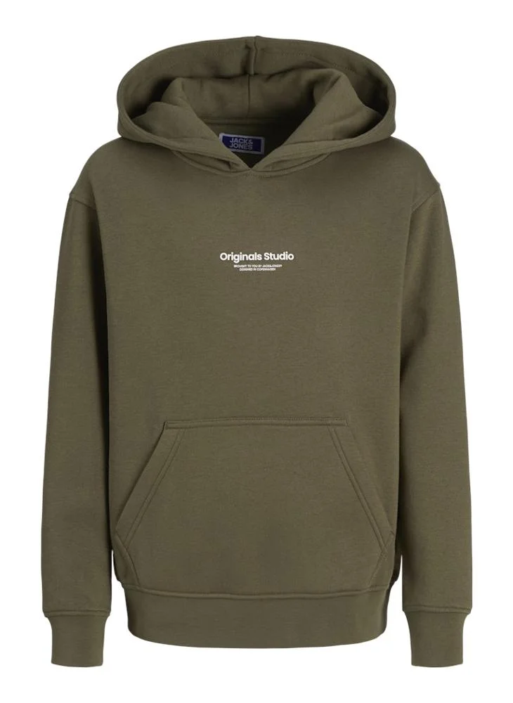 جاك وجونز جونيور Kids Logo Print Pull Over Hoodies