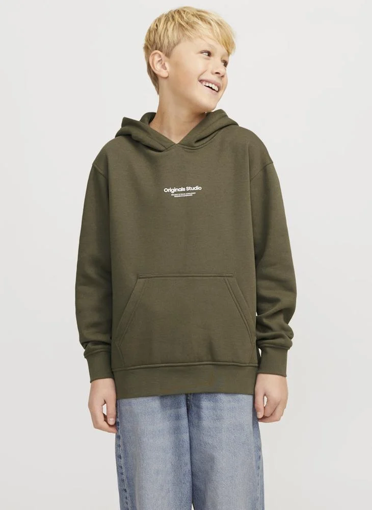 جاك وجونز جونيور Kids Logo Print Pull Over Hoodies