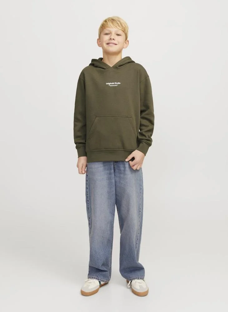 جاك وجونز جونيور Kids Logo Print Pull Over Hoodies