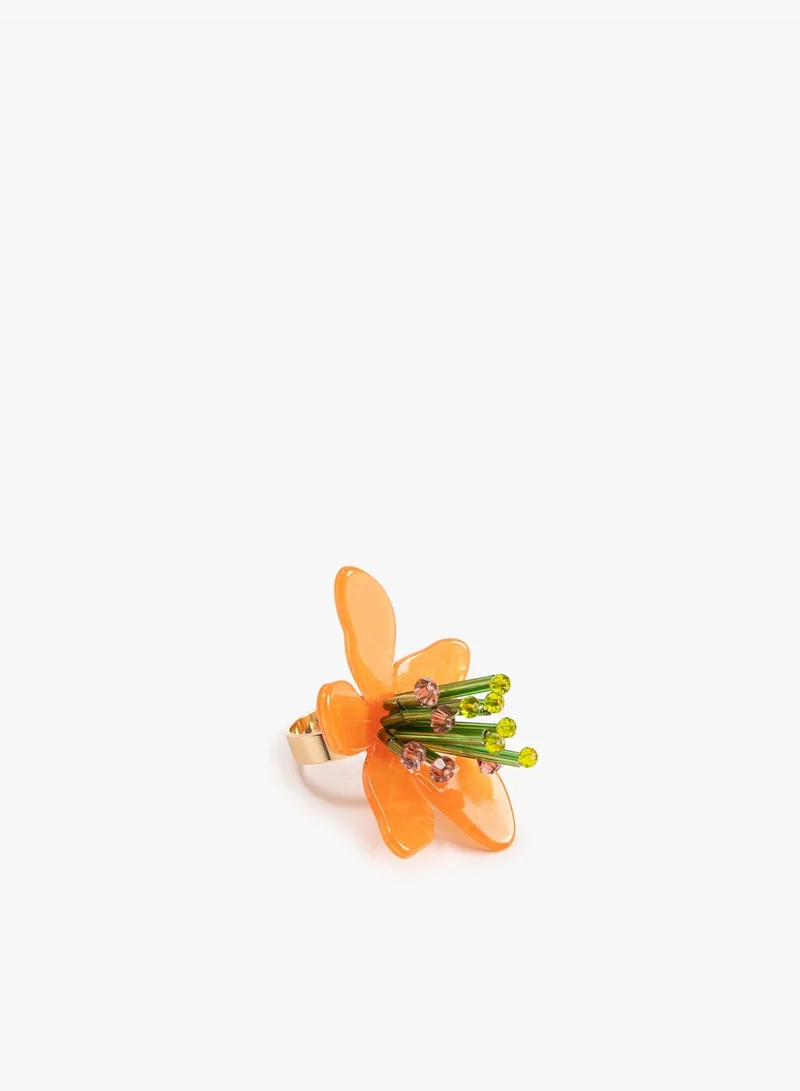 KOTON Multicolor Floral Ring