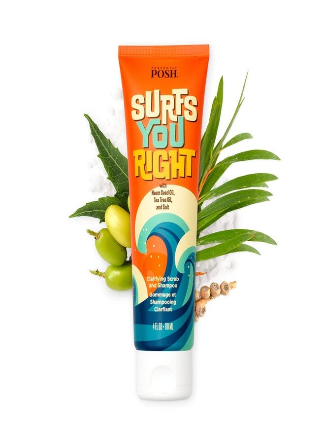 Perfectly Posh SURFS YOU RIGHT Clarifying Scrub and Shampoo with Neem Seed Oil, Tea Tree Oil, and Salt, 4 fl. oz. - Image 3