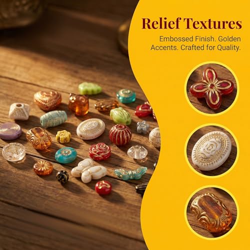 Winsyison 100g Baroque Acrylic Assorted Beads, Bohemia Butterfly Flower Czech Beads Charms, Vintage Multi-Shaped Colorful Spacer Assortments for Jewelry DIY Crafts - Image 3
