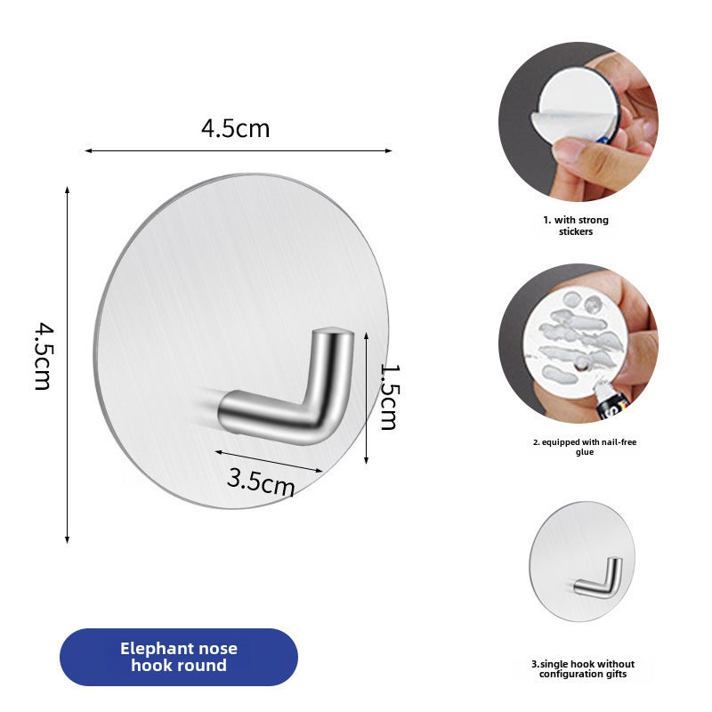 304 Stainless No-Drill Adhesive Hooks 304 round trunk hook (5.7 hook) 