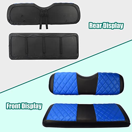NOKINS Golf Cart Seat Covers Fit Club Car Precedent/DS/EZGO RXV/TXT/Yamaha Drive Aftermarket Standard Rear Seat Cushion, No Stapler, Multiple Colors&Breathable (Blue&Black) - Image 5