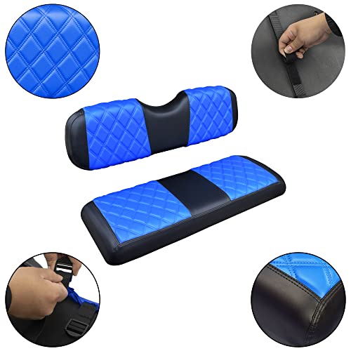 NOKINS Golf Cart Seat Covers Fit Club Car Precedent/DS/EZGO RXV/TXT/Yamaha Drive Aftermarket Standard Rear Seat Cushion, No Stapler, Multiple Colors&Breathable (Blue&Black) - Image 4