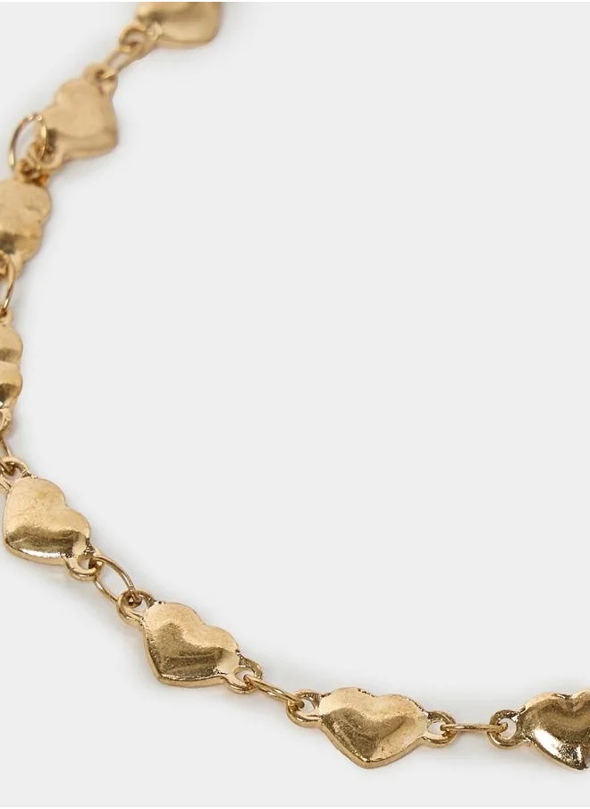 Styli Set of 4 - Heart Accent Chain Anklets