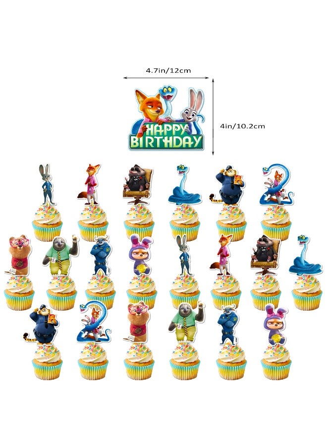 Zootopia Theme Balloon Set with Happy Birthday Banner,Cake Topper,Hanging Spins,Perfect for Graduation Baby Shower Birthday Bachelorette Party Backdrop Decoration,Suitable for Indoor and Outdoor - Image 3