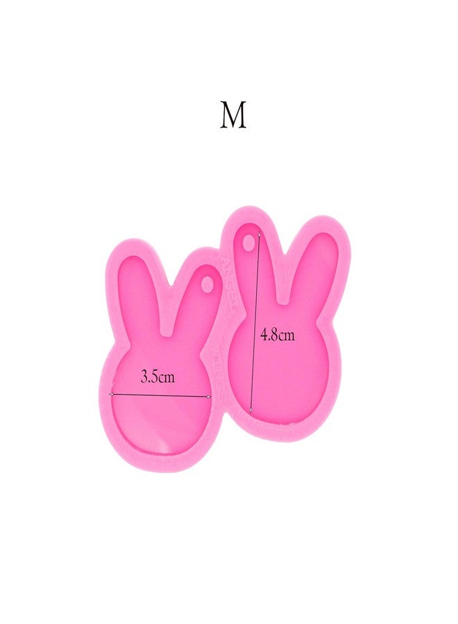 Angel Wings Shiny Glossy Rabbit Shape Earrings Mold Cute Animal Style Resin Silicone Keychain Mold for DIY Women Fashion Jewellery Resin Casting Molds Epoxy Resin Handmade Jewelry Making Pendant Craft, Size M - Image 2
