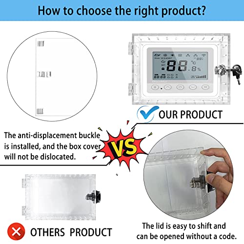 Young Dance Universal Thermostat Lock Box with Key,Clear Large Thermostats Guard for Thermostat on Wall,Thermostat Cover Fits Thermostats 6.5" H x 4.72" W x 1.97" D or Smaller (1 Set) - Image 3