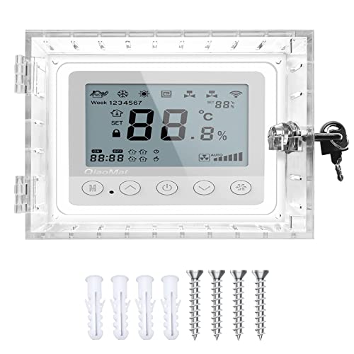 Young Dance Universal Thermostat Lock Box with Key,Clear Large Thermostats Guard for Thermostat on Wall,Thermostat Cover Fits Thermostats 6.5" H x 4.72" W x 1.97" D or Smaller (1 Set) - Image 1