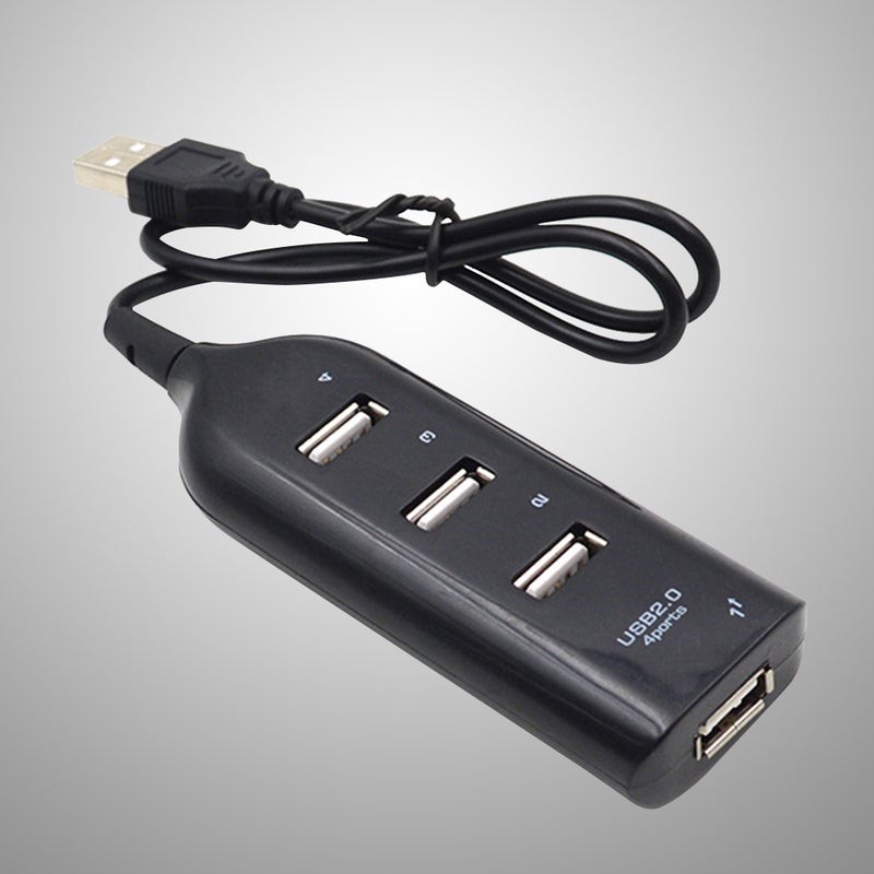موزع بيانات USB 2.0 محمول عالي السرعة لأجهزة الكمبيوتر المحمولة والكمبيوتر الشخصي التي تعمل بنظام التشغيل Windows XP/ Vista 7 8 10 Mac (أسود) - Image 4