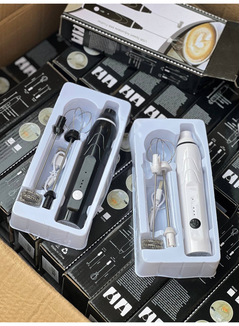Premium 2-in-1 Rechargeable USB Electric Milk Frother and Egg Whisk with 3 Speeds - Image 1
