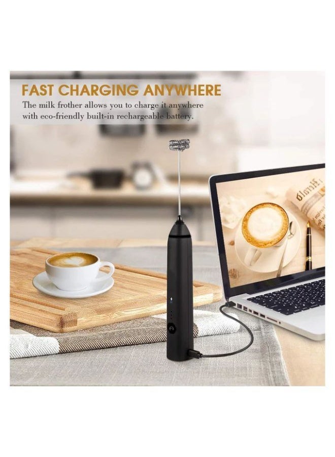 Premium 2-in-1 Rechargeable USB Electric Milk Frother and Egg Whisk with 3 Speeds - Image 5
